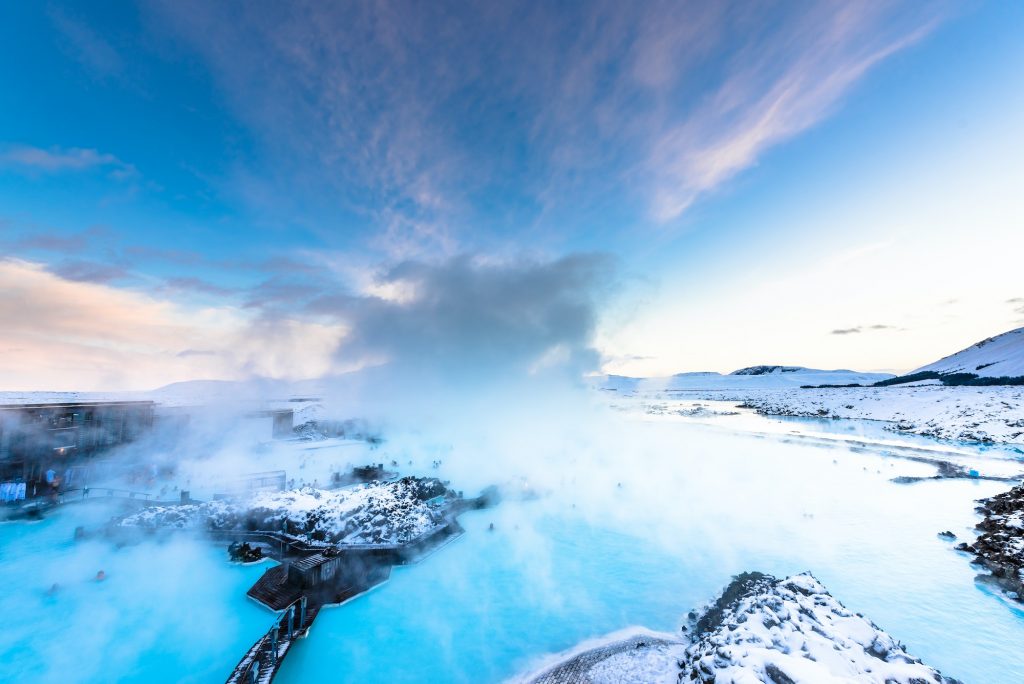 Blue lagoon warm water bron spa in IJsland