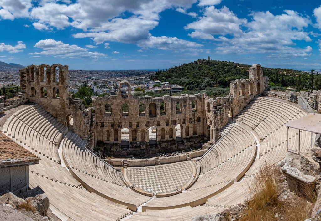 Odeon of Herodes Atticus  op de Acropolis berg in Athene