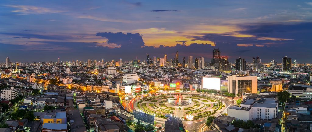 Panorama over Bangkok stad